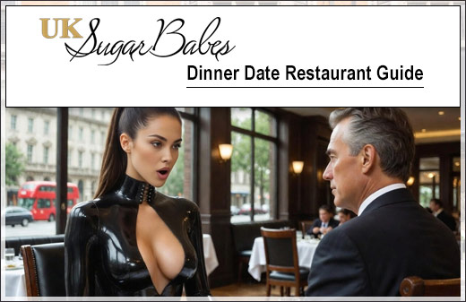 High class London escort enjoying a romantic dinner date in London